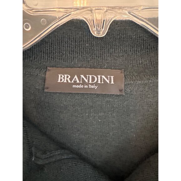 Brandini Green 100% Wool Made in Italy Long Sleeve Polo Sweater Large - Picture 2 of 5